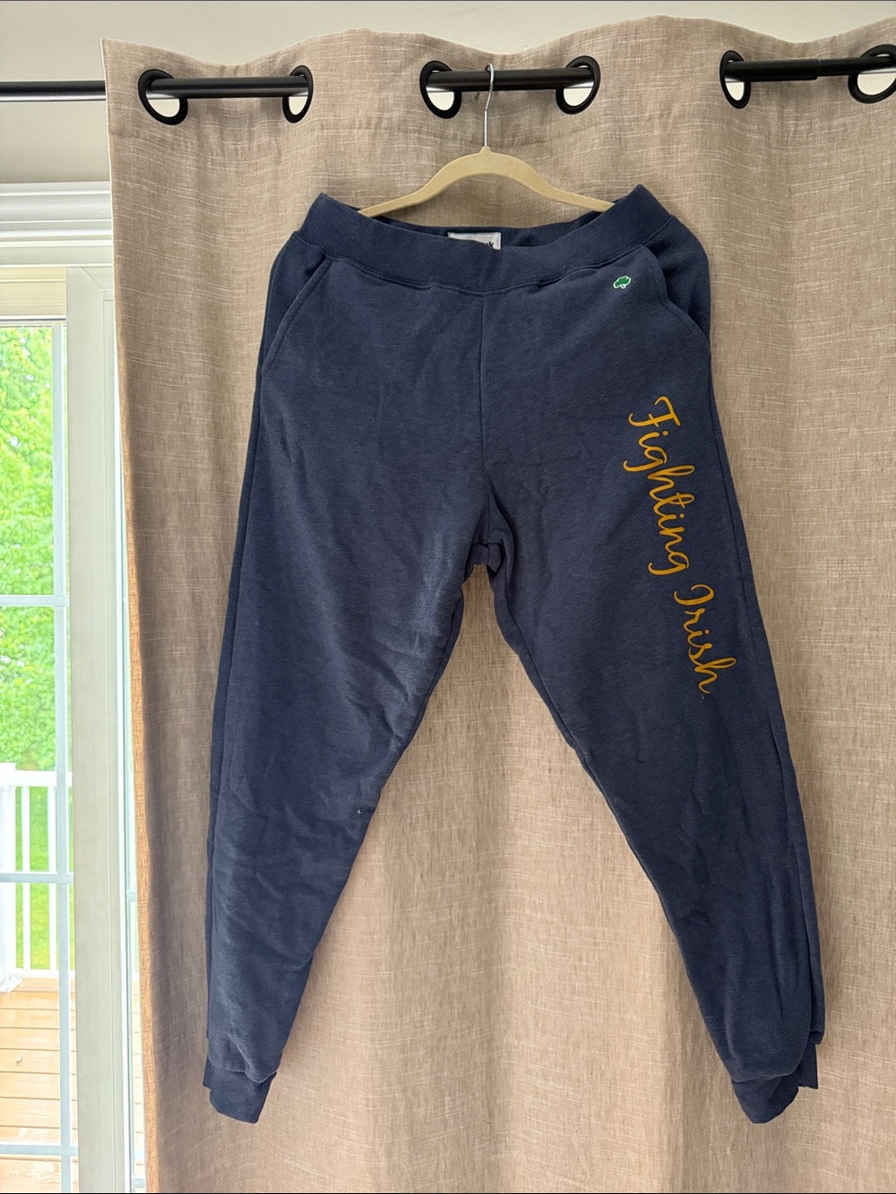 Ralph Lauren Navy Sweatpants with Gold Script - 'Fighting Irish'